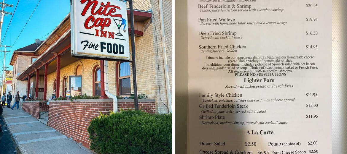 Nite Cap Inn Menu